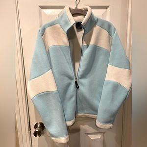 Orage fleece ski layer jacket, size small, powder blue